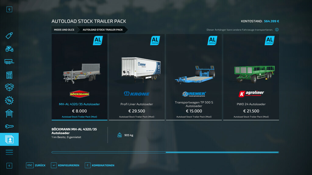 Autoload Stock Trailers Pack v 1.1.2 ⋆ FS22 mods