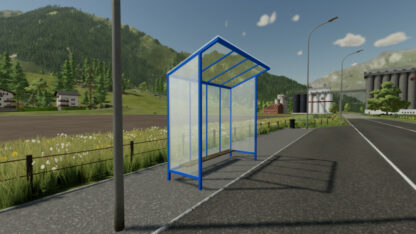 Glass Bus Stop (Prefab) v 1.0 ⋆ FS22 mods