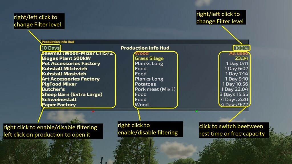 Production Info Hud v 1.5