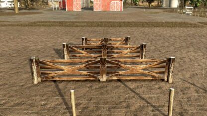 Barbed Wire Fence and Wooden Gate v 1.0
