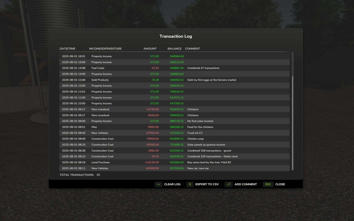 Transaction Log v 1.0.1.1