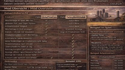 Factory Week Schedule v 1.0