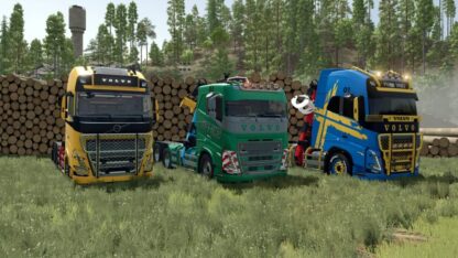 Volvo FH 16 Forestry Z-Crane Semi Trucks Pack v 1.0