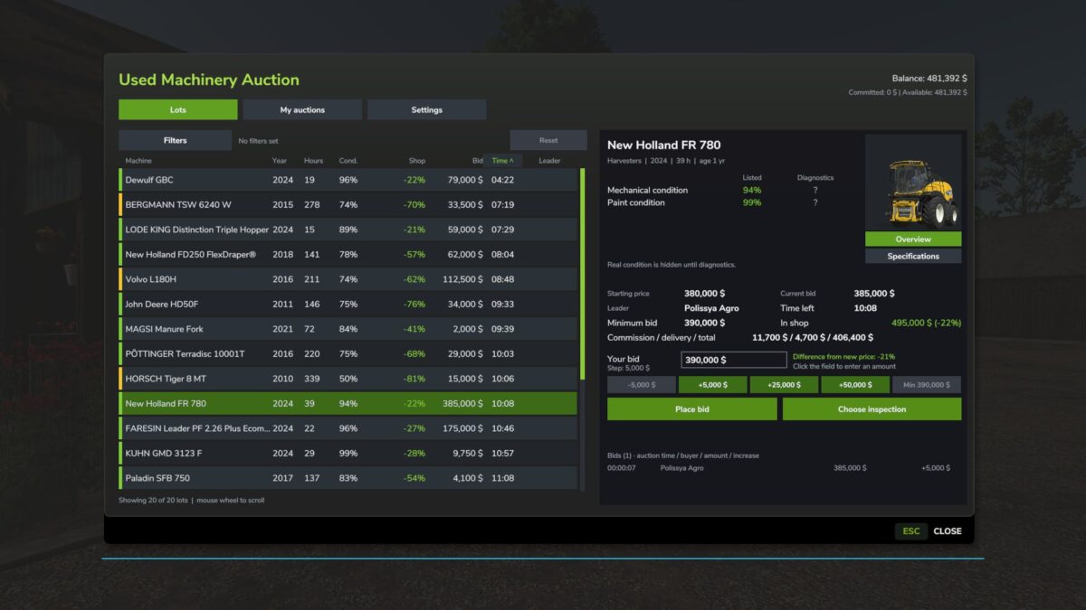 Used Machinery Auction v1.0 BETA 3