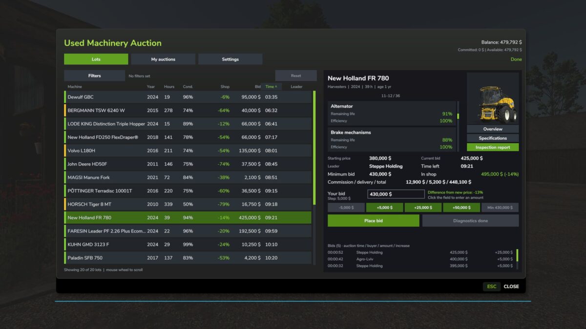 Used Machinery Auction v1.0 BETA 3